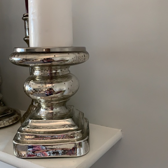 Pottery Barn Mercury Glass Pillar Candle Holder